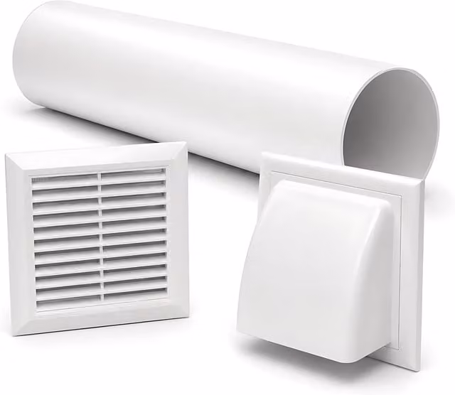 Sola White Plastic Through-Wall Ventilation Kit with 100mm Grille and 500mm Duct – 1