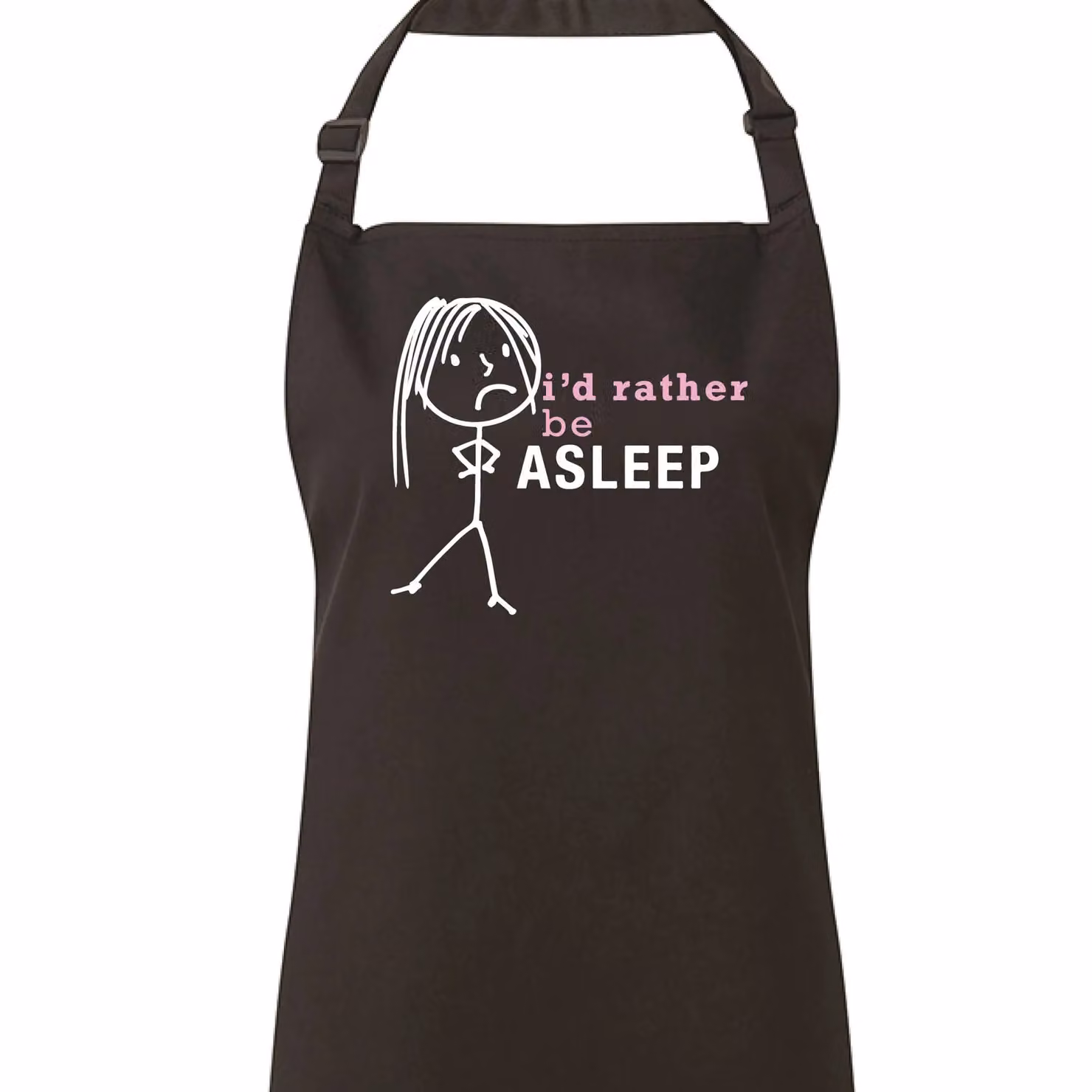 60 Second Makeover Women's I'd Rather Be Asleep Apron in Black – 2