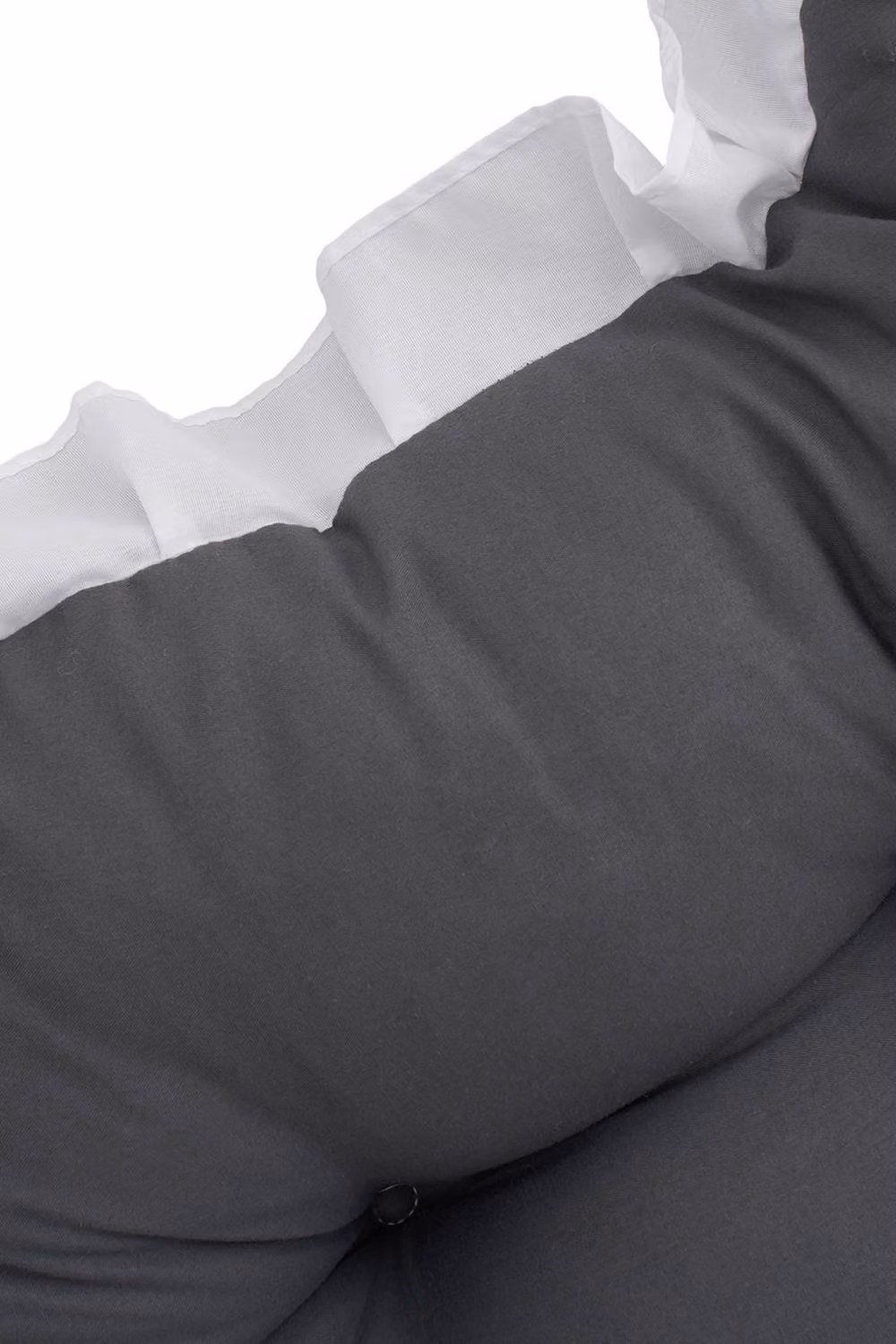 Living and Home Upholstered Headboard Pillow with Ruffle Trim in Grey and White – 4