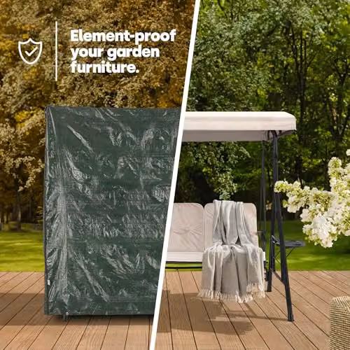 LIVIVO Waterproof 3 Seater Garden Swing Cover in Green, W/D/H: 215 x 168 x 124 cm – 3