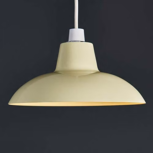 MiniSun Retro Style Gloss Beige Metal Dome Ceiling Light Shade, Shade Width: 28.8 cm – 3