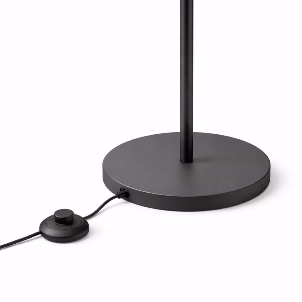 CGC Lighting Lena Matt Black Straight Floor Lamp with Large Scalloped Fabric Lampshade – 3