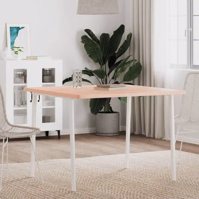 Berkfield Home Square Solid Wood Beech Table Top, Brown, W/D/H: 90 x 90 x 2.5 cm – 1