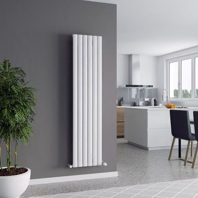 Agadon Berlin Designer Aluminium Radiator in White, W/H: 180 x 34.5 cm