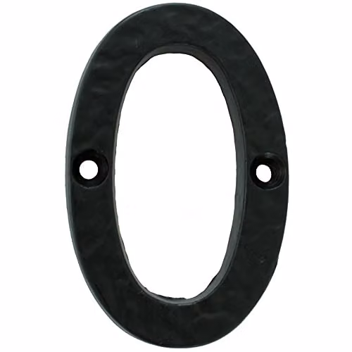 Loops Black Antique Iron Face Numeral Plaque, Height: 7.8 cm, Depth: 0.8 cm – 1