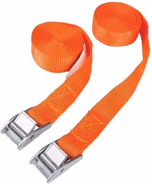 Bluespot Tools Cam Buckle Tie-down Straps Twin Pack, Orange, 2.5m