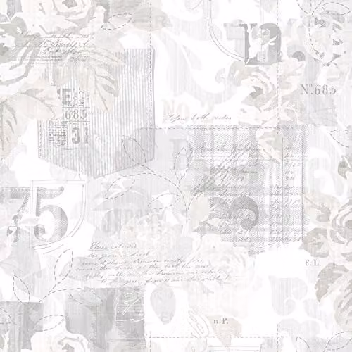 Galerie Nordic Elements Vintage Postcard Wallpaper in Beige and White, W: 53 cm, L: 10 m