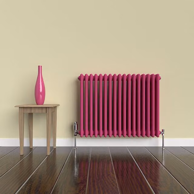 Lux Heat Horizontal 3 Column Steel Radiator in Pink, W: 60.0 cm, H: 78.5 cm