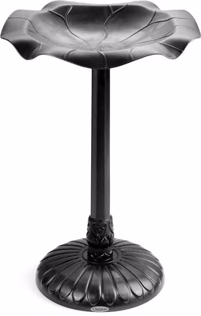 Christow Weightable Lily Leaf Resin Bird Bath in Black