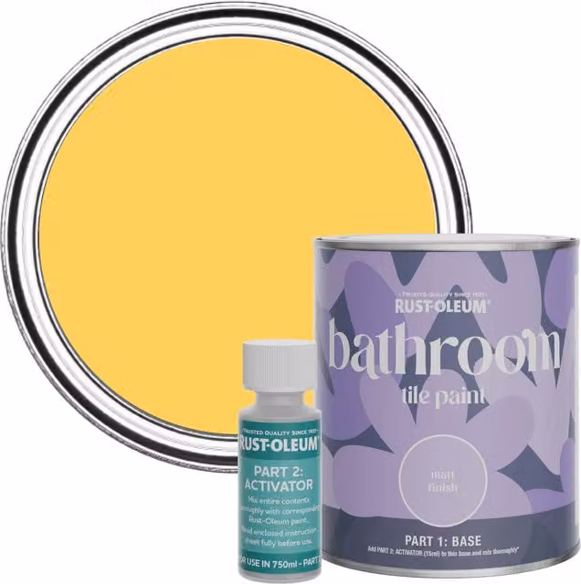 Rust-Oleum Bathroom Tile Paint in Matt Finish, Lemon Jelly, 0.75 l, Yellow