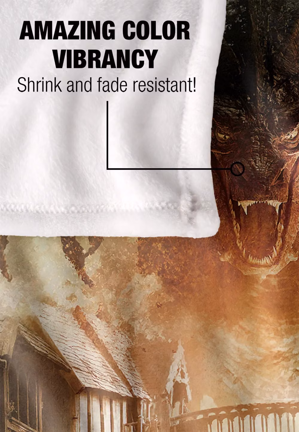 Warner Brothers The Hobbit Battle Of The Five Armies Silky Touch Super Soft Throw Blanket, White, W: 152 cm, D: 127 cm – 4