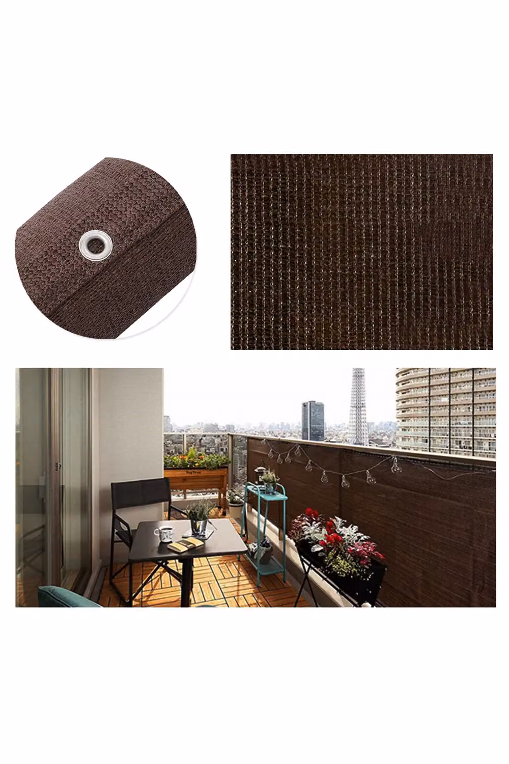Living and Home Brown Polyester Fabric Opaque Privacy Screen 2 x 25 m – 5