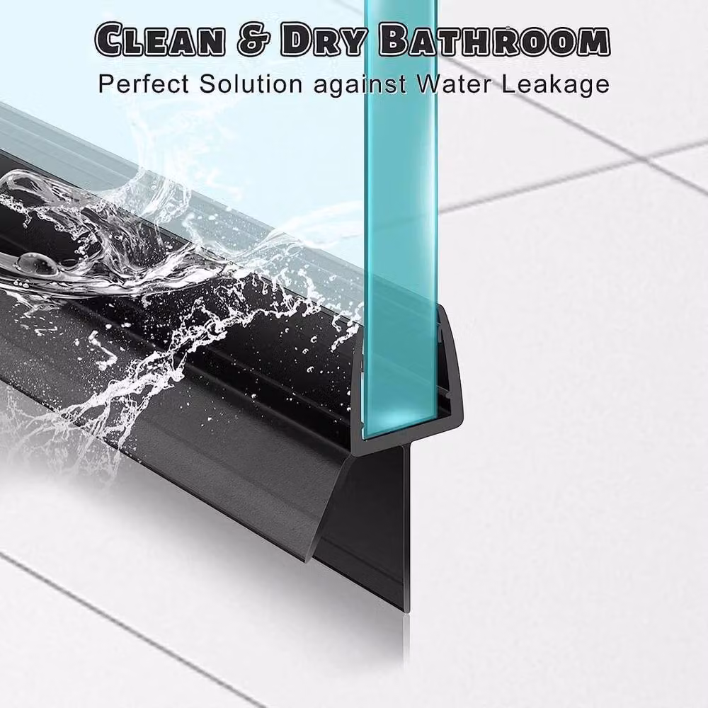 NESTLUNE Black Plastic Shower Screen Seal Strip for 4-6mm Glass – 5
