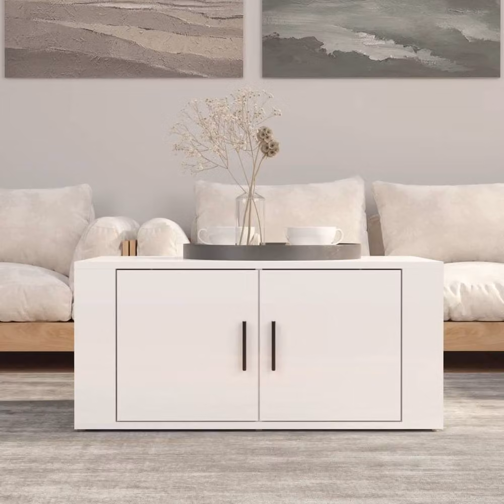 Berkfield Home High Gloss White Coffee Table, W/D/H: 80 x 50 x 36 cm – 2