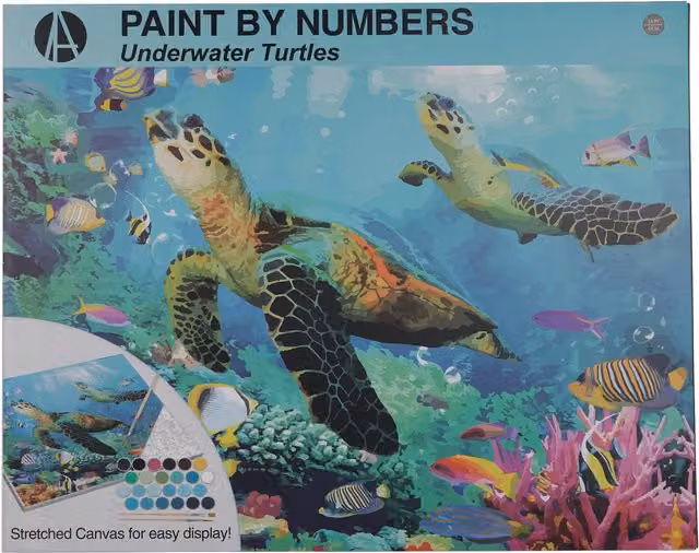 Art Studio Underwater Turtles Paint by Numbers Kit for Adults, Multicolour