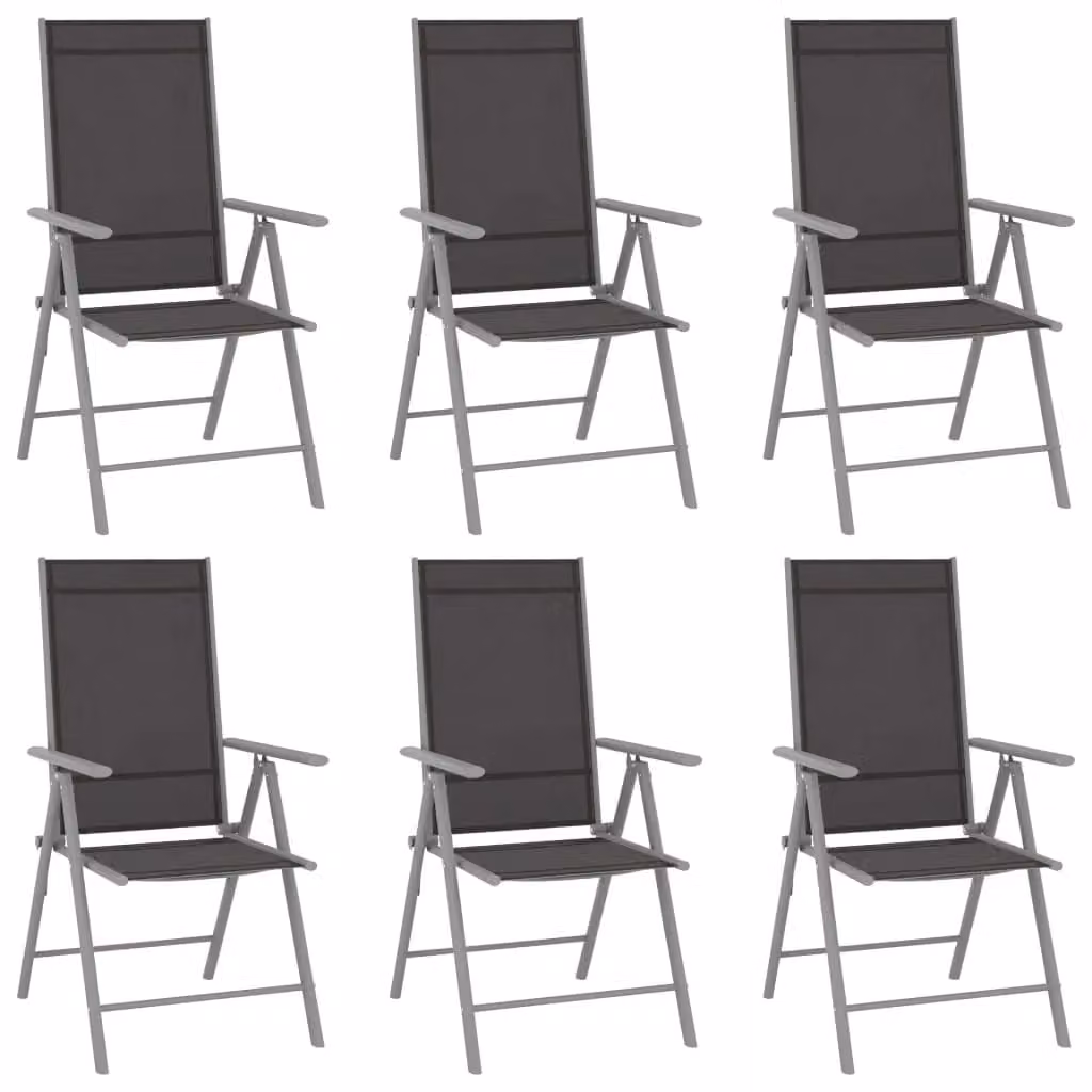 Berkfield Home 7 Piece Aluminium Garden Dining Set in Silver and Black – 1