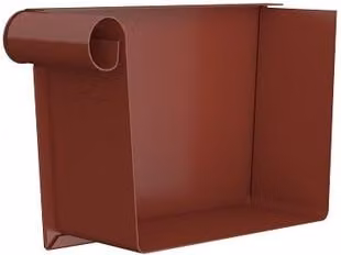 Lindab Rectangular Steel Gutter Left Hand Stop End, 140mm, Red