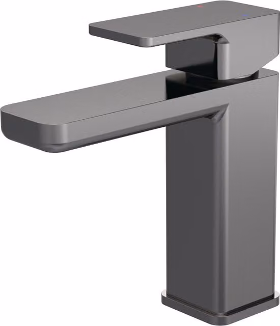 Balterley Square Mono Basin Mixer Tap with Pop Up Waste in Brushed Pewter Silver – 1