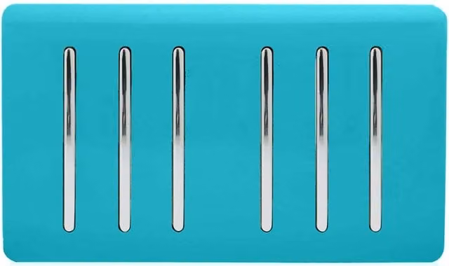 Trendi Modern Two Way Flush Plastic Light Switch in Turquoise