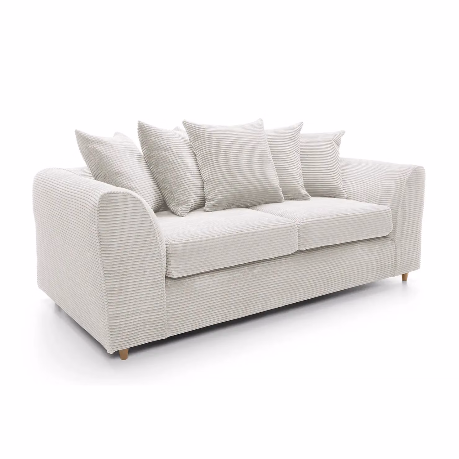 Abakus Direct Jumbo 3 Seater Sofa in White with Water Repellent Cord Fabric, W/D/H: 180 x 89 x 78 cm – 2