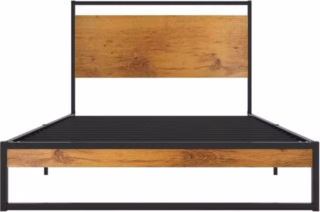 Berkfield Home Comfortable Metal Bed Frame in Black, W/D/H: 100 x 200 cm – 1