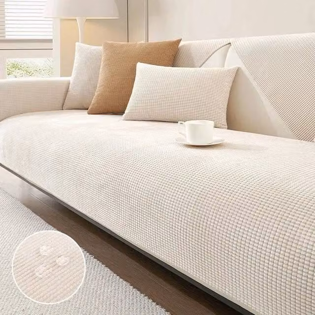 SPETLEK Beige Sofa Seat Cover, Stain Resistant and Pet Hair Repellent, W: 70 cm x H: 90 cm