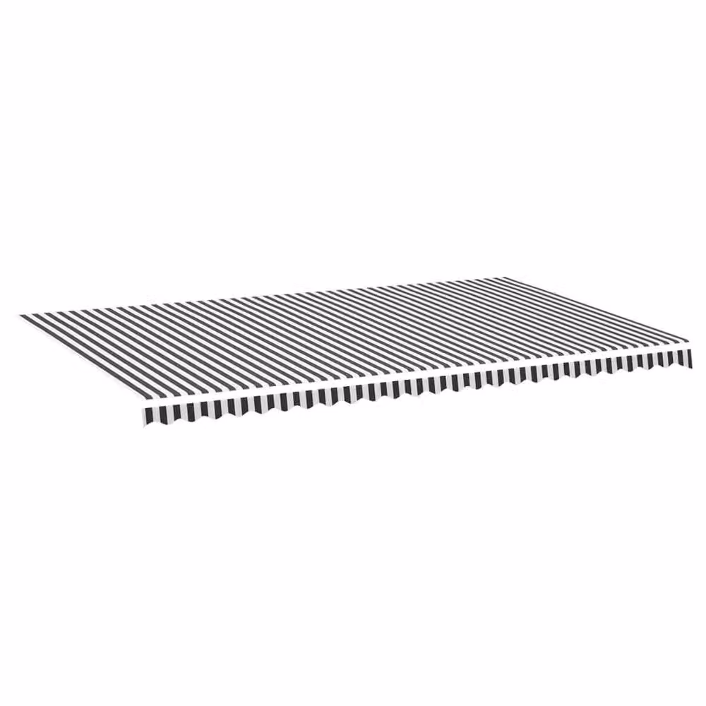 Berkfield Home Replacement Awning Fabric in Anthracite, White and Black, W: 6 m, D: 3.5 m – 2