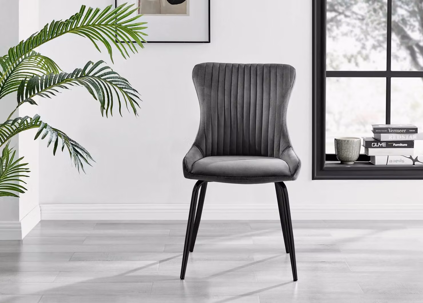 FurnitureboxUK Adley Brown Wood Round Storage Dining Table and 4 Nora Dark Grey Chairs with Black Legs – 3