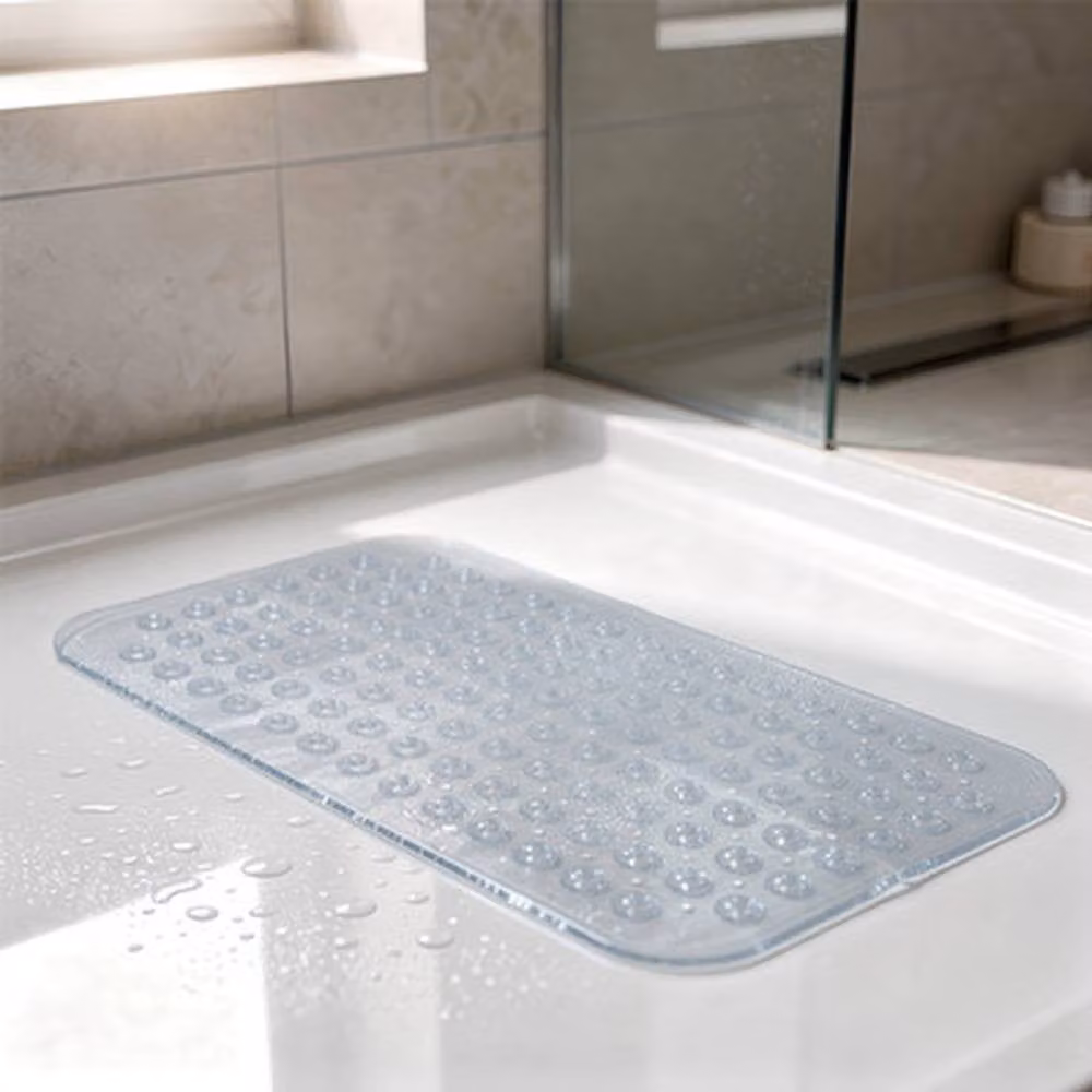 NESTLUNE Non-Slip Antibacterial and Mould-Resistant Shower Mat, Transparent, W: 70 cm, D: 37 cm – 3
