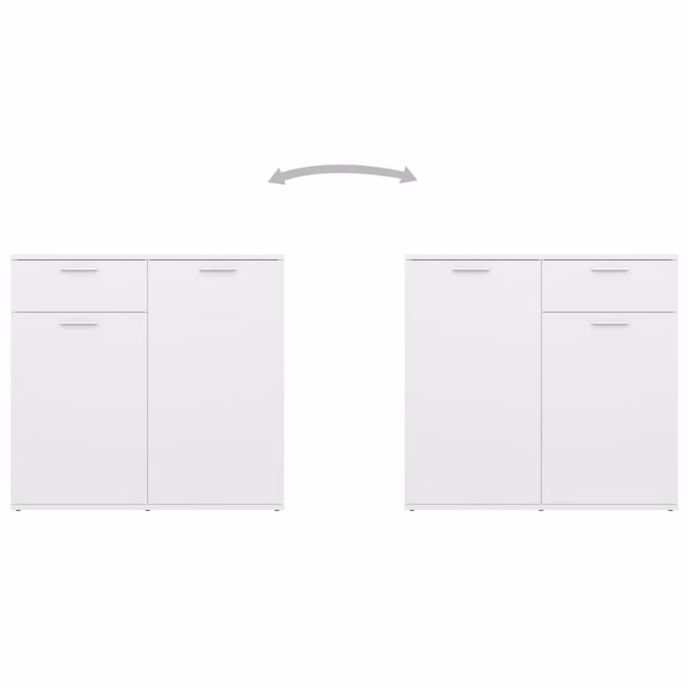 Berkfield Home White Modern Sideboard in Matt MDF, W/D/H: 80 x 36 x 75 cm – 2