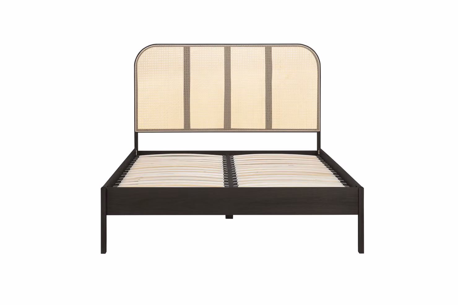Birlea Margot Rattan and Solid Wood Bed Frame in Black, Double (140 x 200 cm) – 2