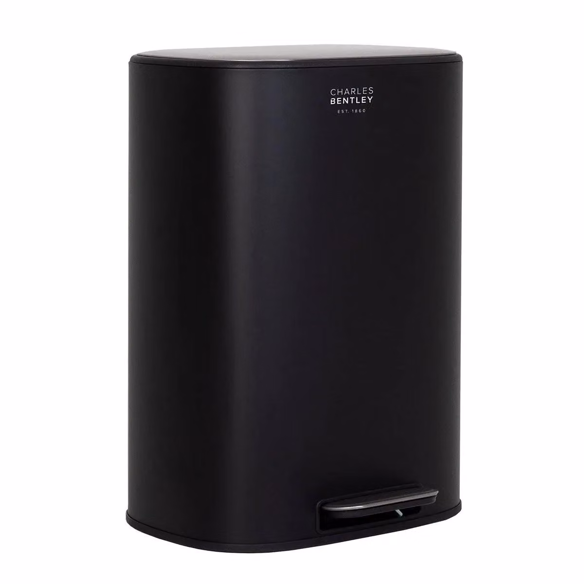 Charles Bentley 50L Stainless Steel Pedal Kitchen Bin in Black, H 63.7 x W 37.3 x D 46 cm – 3