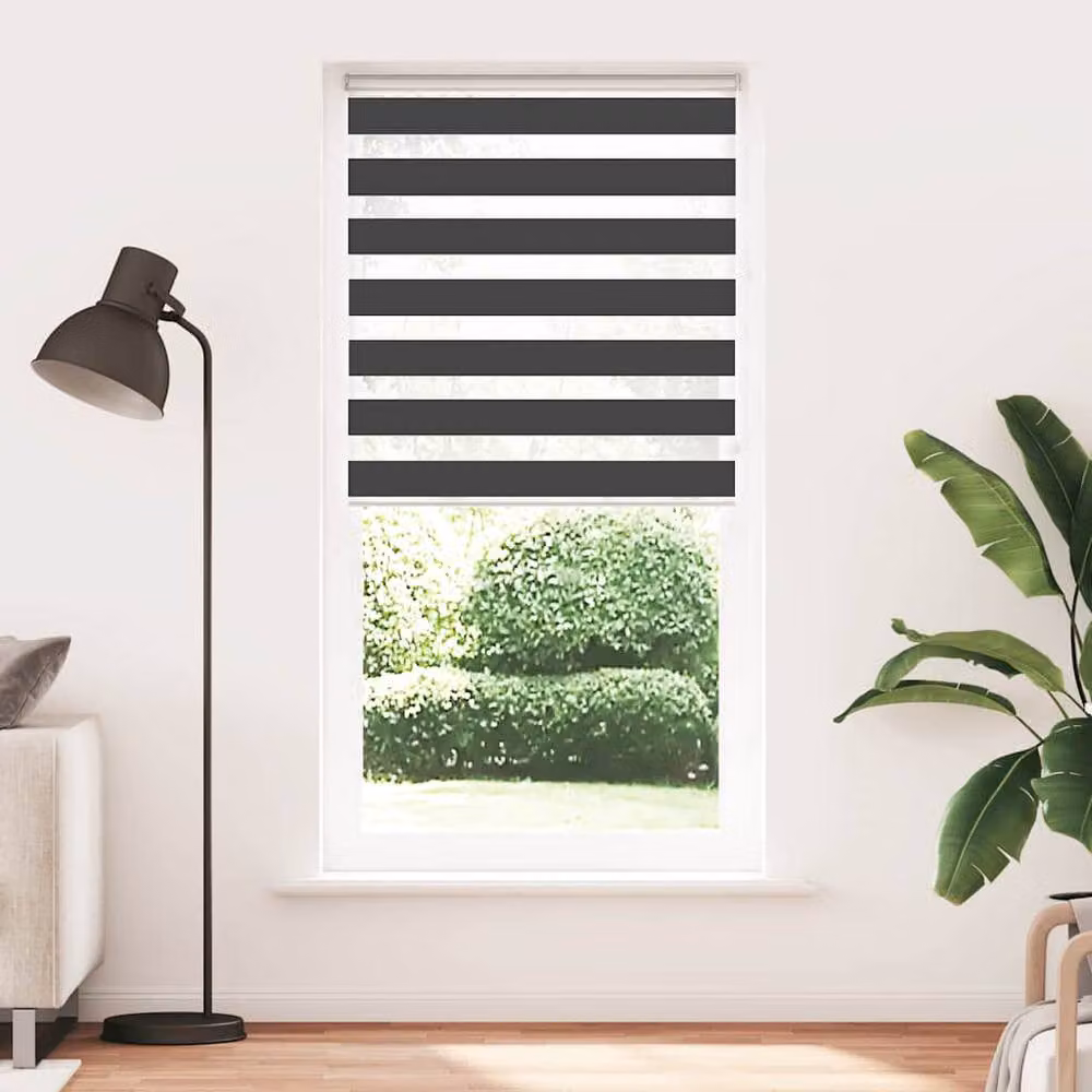Berkfield Home Elegant Zebra Blind in Black, W: 115 cm, H: 200 cm – 3