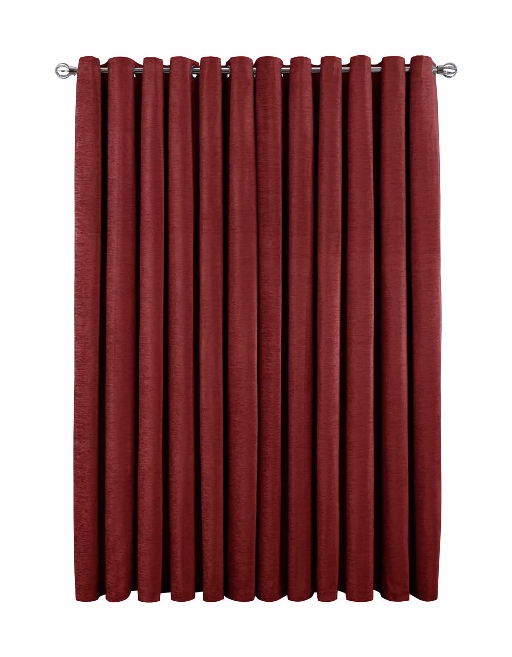 Smart Living Luxury Red Chenille Eyelet Lined Curtains, 2 Fabric Panels, Width: 117 cm, Drop: 137 cm – 2