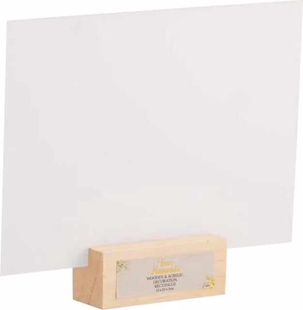 True Moments Rectangular Wooden and Transparent Acrylic Tabletop Decoration