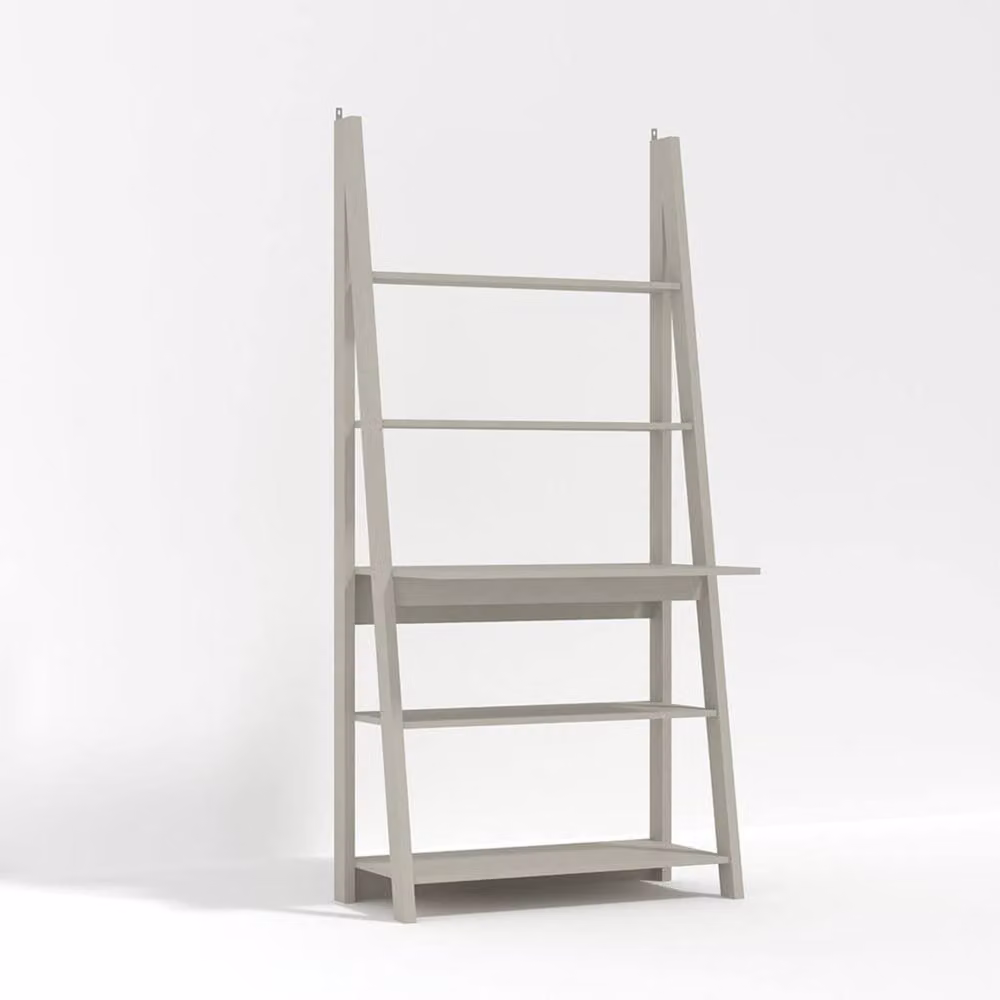 Wyld Haus Athy Grey Ladder Writing Desk with 5 Shelves W/D/H: 84.0 x 50.0 x 175.4 cm – 2