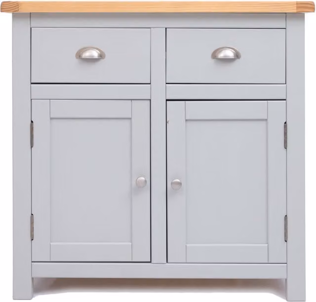 Cabinet Bits Argenta Grey 2 Door 2 Drawer Sideboard with Chrome Cup Handles