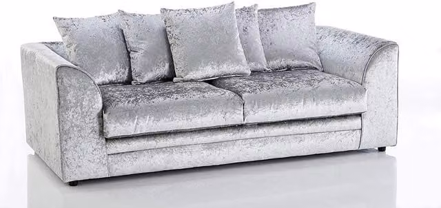 Snugg Furniture UK Limited Aurora 3 Seater Crushed Velvet Sofa in Silver