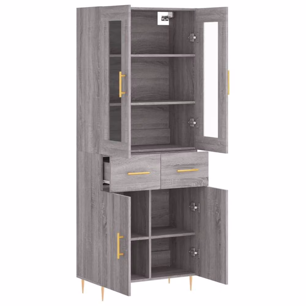 Berkfield Home Grey Sonoma Highboard W/D/H: 69.5 x 34 x 180 cm – 3