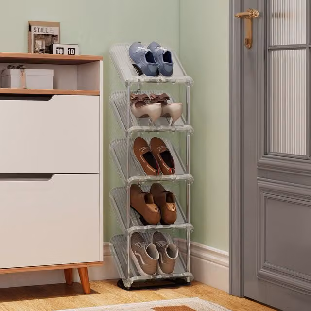 SONGMICS 5-Tier Freestanding Shoe Rack in Grey