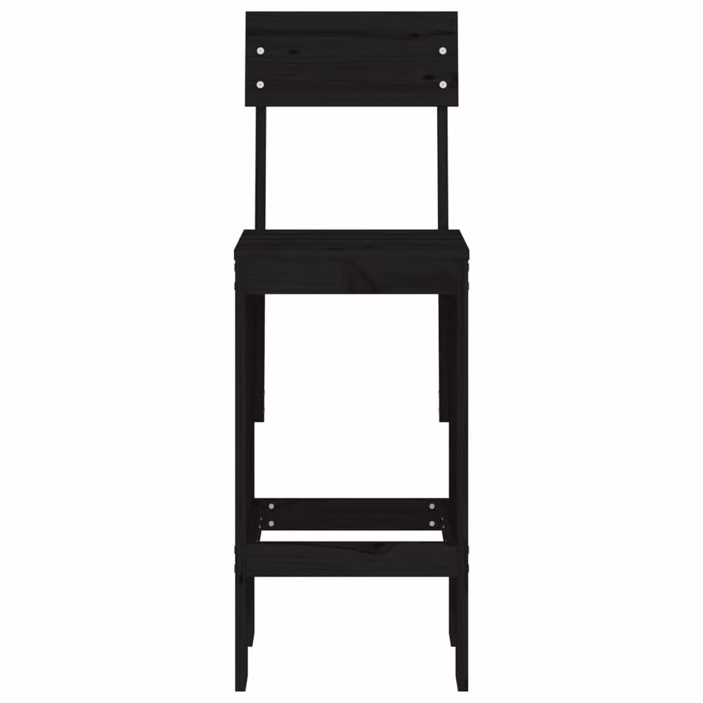 Berkfield Home Beautiful Bar Stools, Set of 2, Black Solid Pine Wood, W/D/H: 40 x 48.5 x 115.5 cm – 4