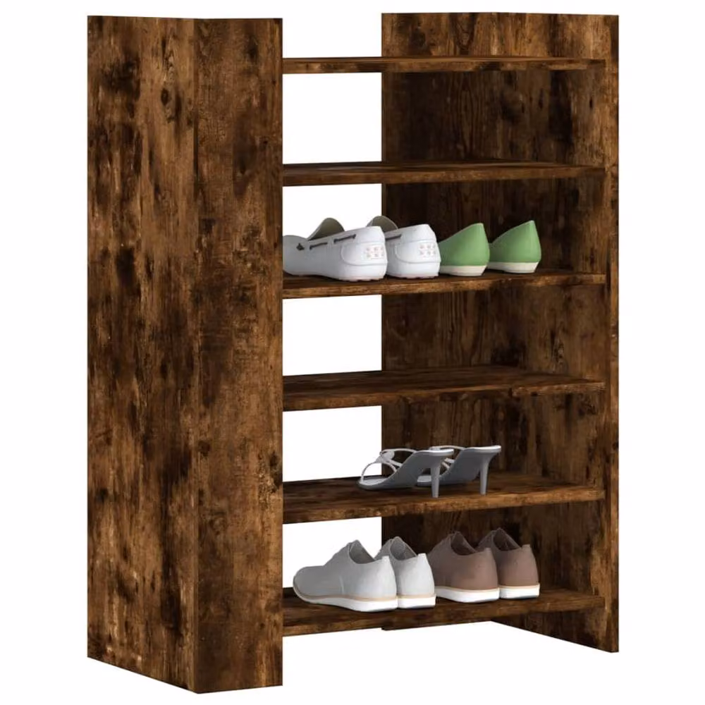 Berkfield Home Shoe Cabinet in Smoked Oak Brown, W/D/H: 74.5 x 37.5 x 100 cm – 3