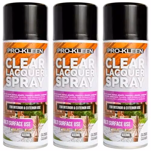 Pro-Kleen Clear Lacquer Spray Gloss, 3 x 400ml – 1
