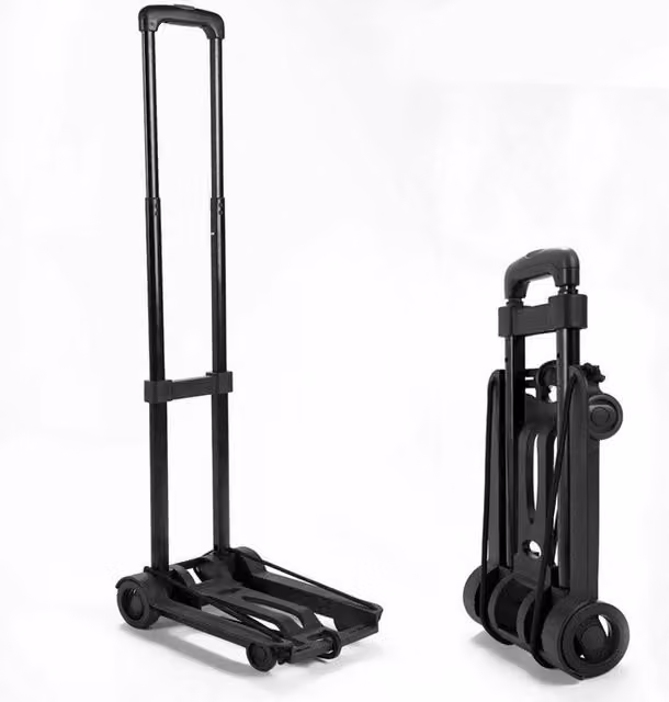 PAWNORA Portable Folding Steel Hand Truck Trolley in Black