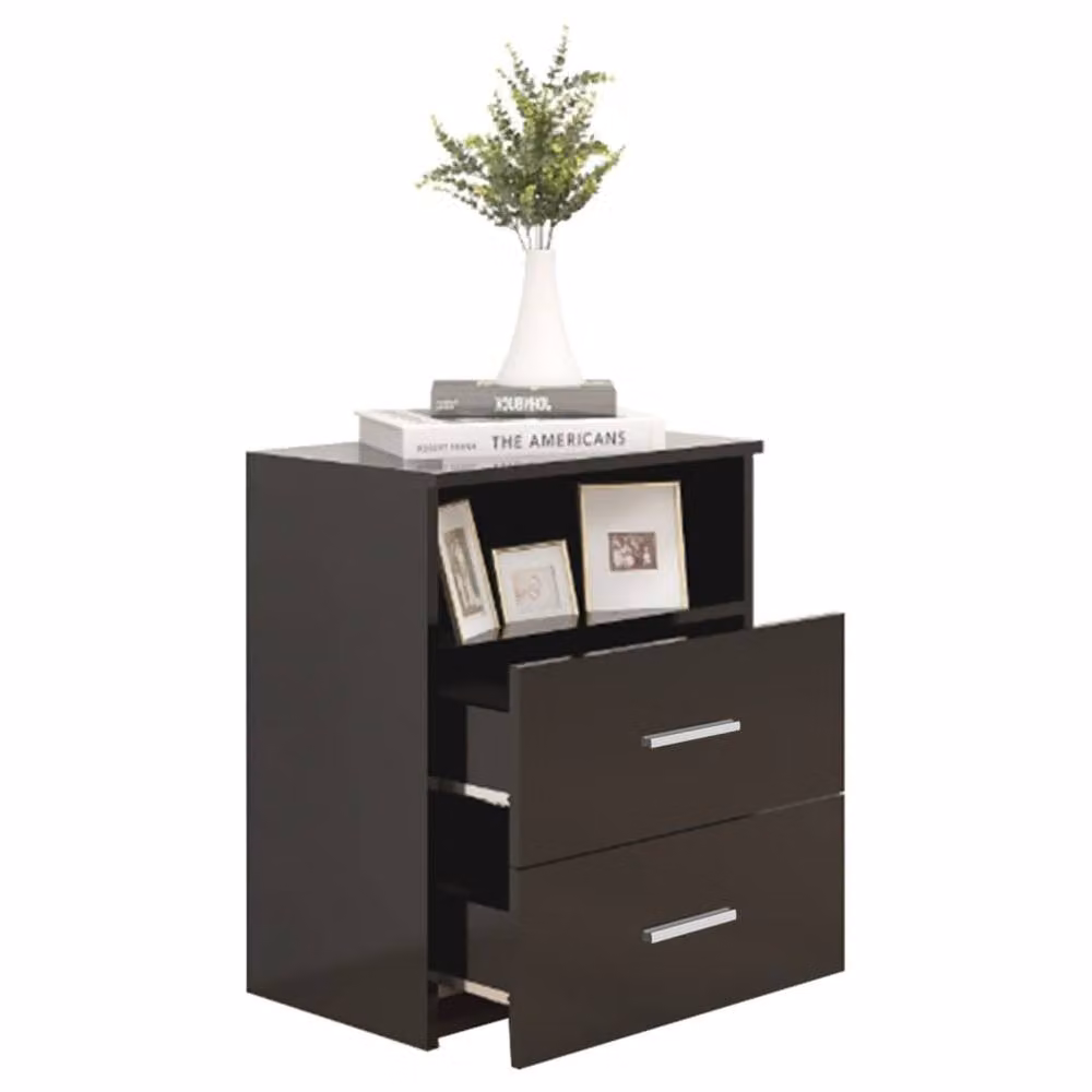 Berkfield Home Modern Bedside Cabinets, 2 Piece Set, Black, W: 50 cm, D: 32 cm, H: 60 cm – 3