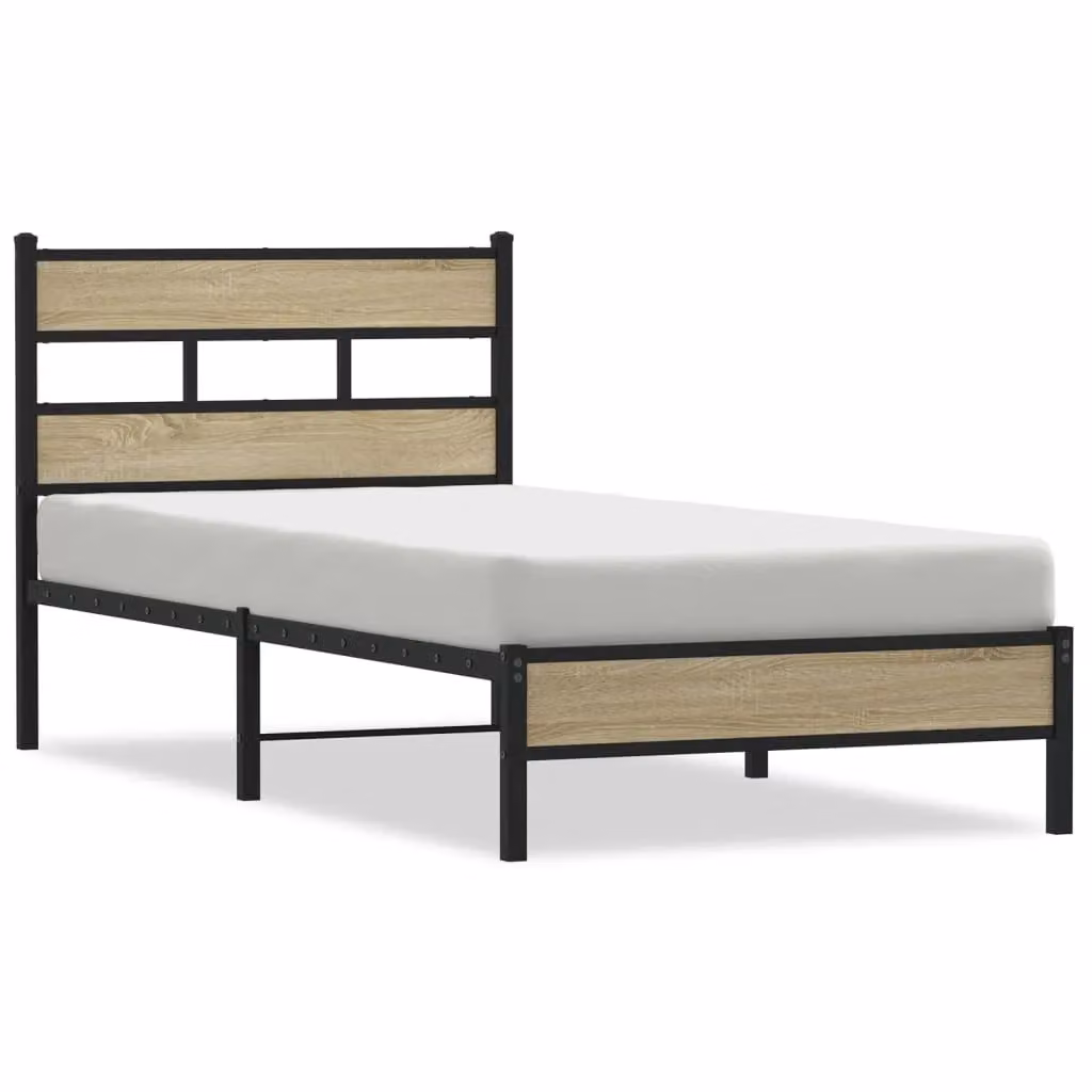 Berkfield Home Small Single Bed Frame in Sonoma Oak Brown, W/D/H: 75 x 190 cm – 2