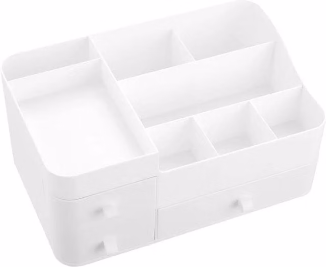 Kelvenix Large Make-Up Holder Tidy Storage Box in White