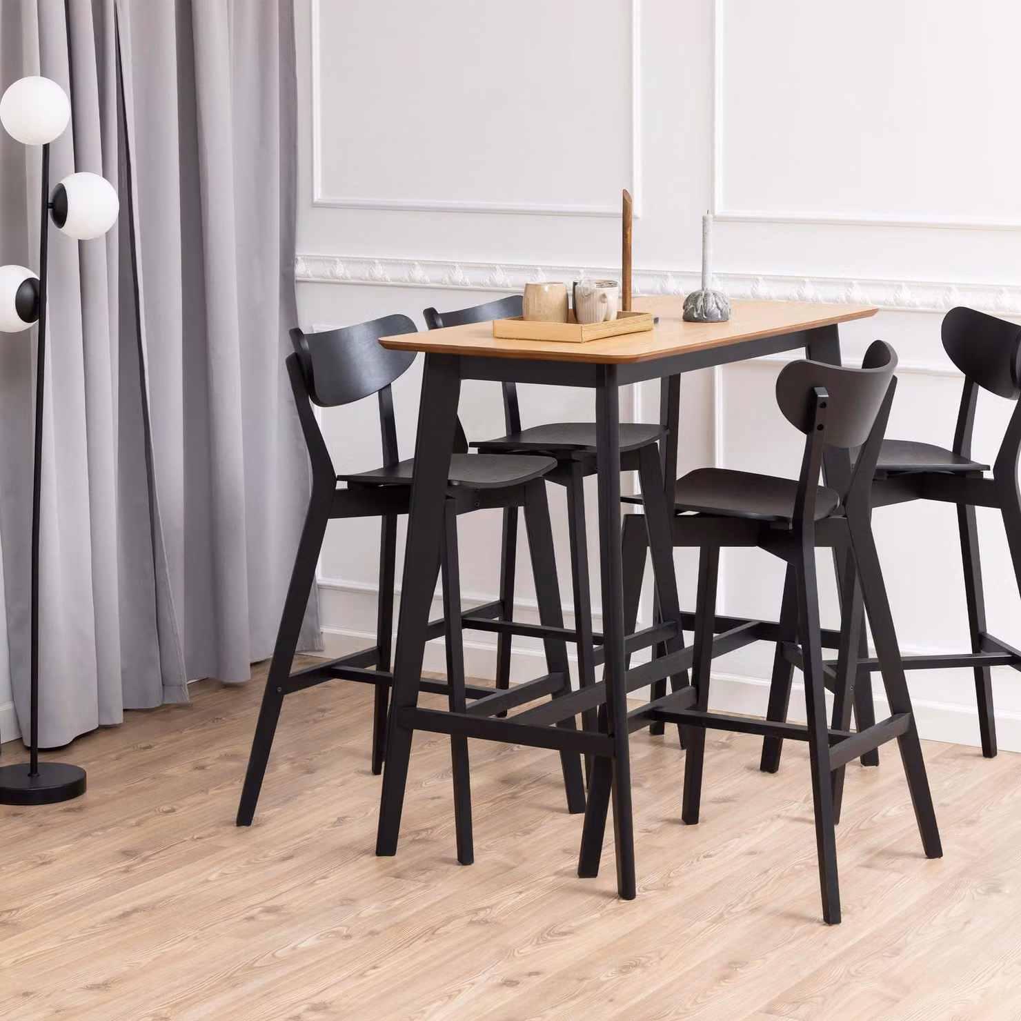 Furniture To Go Roxby Modern Bar Table in Oak and Black Brown – 3