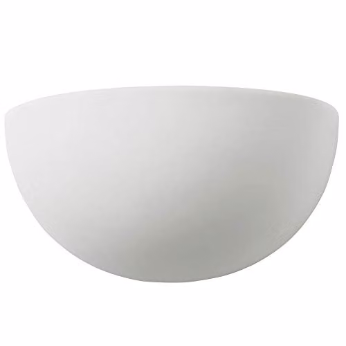 Loops White Unglazed Ceramic Dome Wall Light, Dimmable E27 Uplight for Living Room and Bedroom
