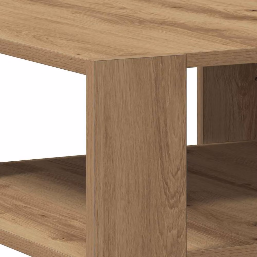 Berkfield Home Artisan Oak Coffee Table in Brown, W/D/H: 58 x 58 x 40 cm – 5